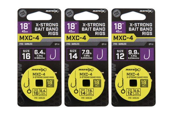 MATRIX MXC-4 X-STRONG BAIT BAND RIGS 45CM/18INS
